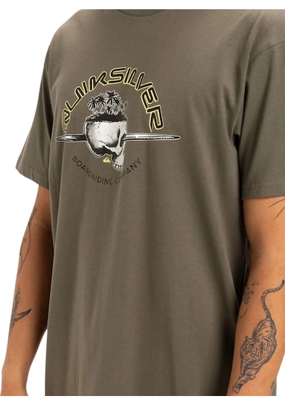 Quıksılver Quiksilver Skull Lines Erkek Yeşil Tişört 15484 Haki
