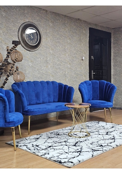 Papatya Çay Seti Koltuk Takımı Gold Sivriltme Ayak, Balkon, Salon 001