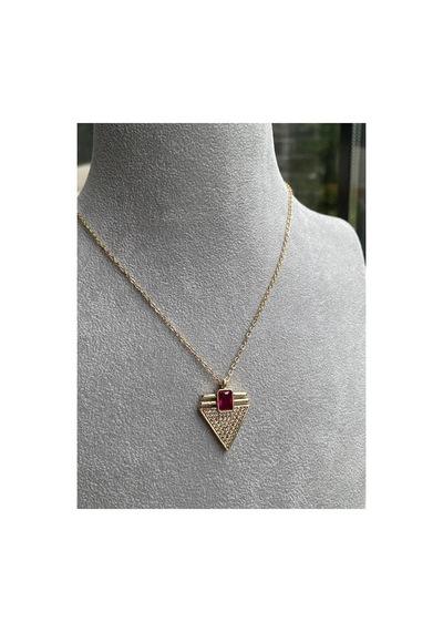 Üçgen Leyle Kolye Bordo/gold - 800993479 Bordo/gold - 800993479 Bordo/gold