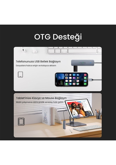 Veggieg 10gbps Type-c Usb-c 3.2 Usb-a 3.2 Çoklayici Dönüstürücü Hub