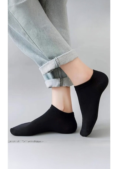 Hitit Socks Kadın 10 Çift Premium Kalite Yüksek Pamuklu Nefes Alan Patik Çorap Siyah-beyaz ASORTİ