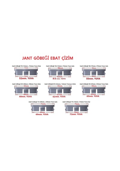 Jant Göbeği Audi 4Lü Set Siyah Ebat 58 Dış 55 İç