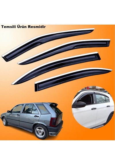 Fiat Tipo Mügen Cam Rüzgarlığı Abs Nikelaj Krom Cam Rüzgarlığı Tüm Kasalara Uyumlu 4 Lü Set