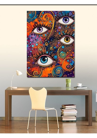 Kanvas Tablo Renkli Göz Deseni 70cmx100cm