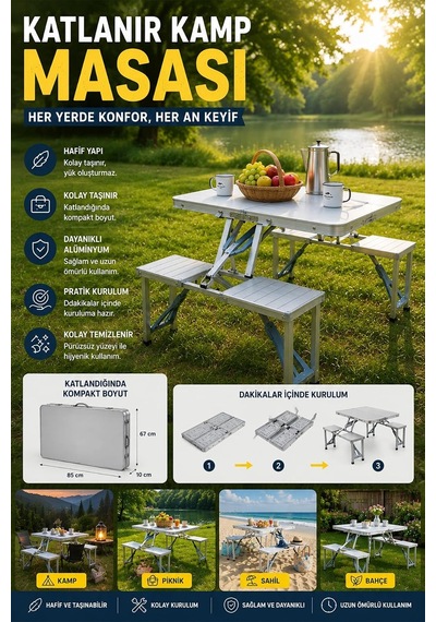 Tr 4 Kişilik Katlanır Kamp Masası Diğer