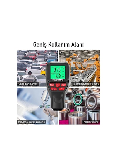 Valkyrie Hw300-max Dijital Kaplama Kalınlığı Ölçer 0-2000 Μm, Fe/nfe Otomatik Algılama, Lcd Ekran