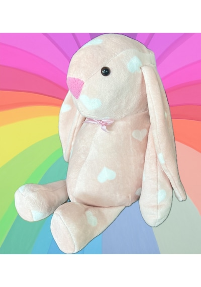 Uyku Arkadaşım Papyonlu Uzun Kulak Bunny Peluş Tavşan Kalpli