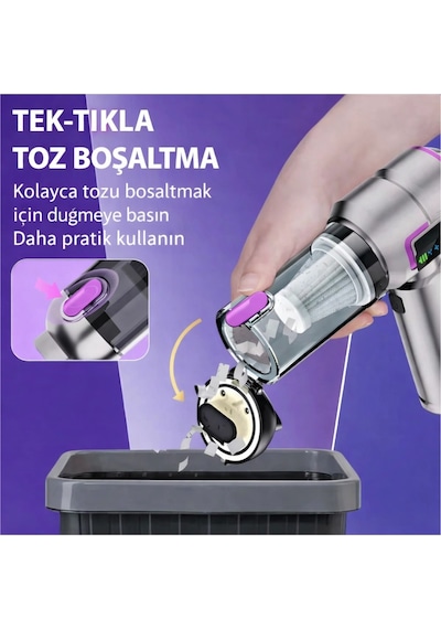 Leerfei Lf-6697aplus 8in1 Şarjlı Araç Süpürgesi 20000pa Yüksek Emiş Gücü, El Süpürgesi