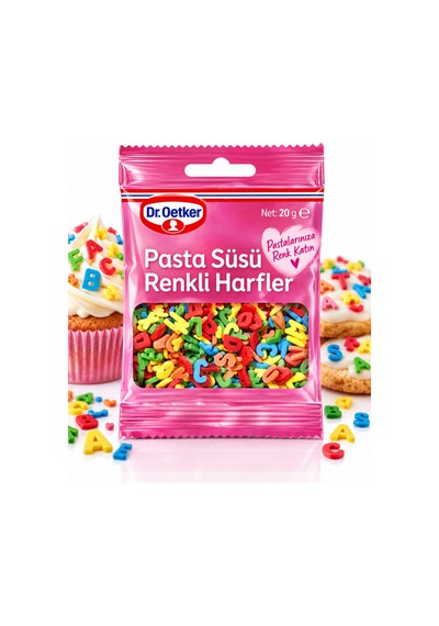 Renkli Harfler Pasta Süsü 20 G Pastalara Renk Katan Eğlenceli Süsleme - 931260847