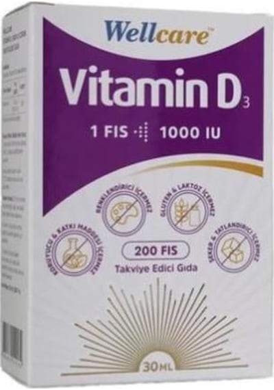 Wellcare Vitamin D3 1000 Iu 30 Ml 2 Adet