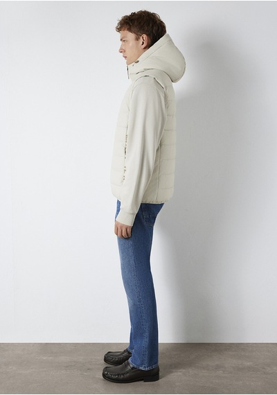 Mavi - Mavi Jeans Detaylı Kapüşonlu Ekru Şişme Yelek 0110554-70144 Ekru