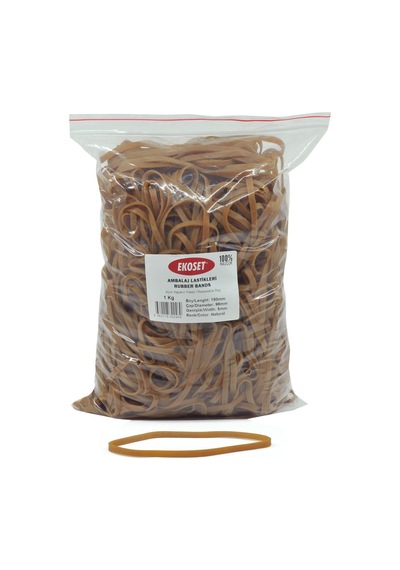 Ekoset 150X5Mm Geniş Kauçuk Paket Ambalaj Kasa Lastiği 1Kg