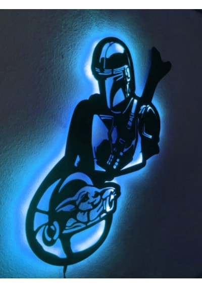 Star Wars Baby Yoda Led Işıklı Tablo (523524750)