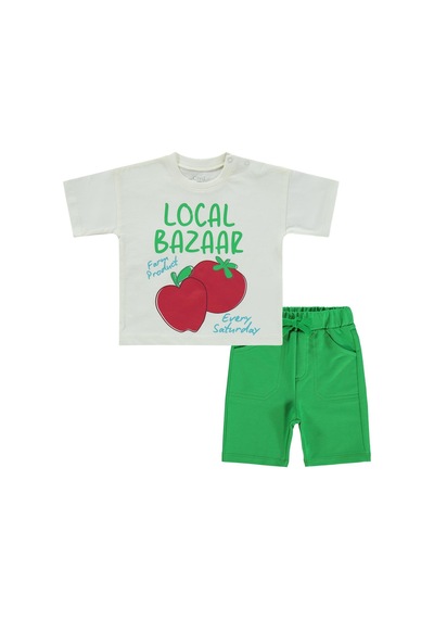Civil Baby Local Bazaar Baskılı 6-18 Ay Takım - Ekru