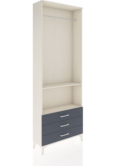 Arges Dolap 2 Raflı 3 Çekmeceli Tek Askılı 88x30x243 Aytaşı-antrasit Aytası