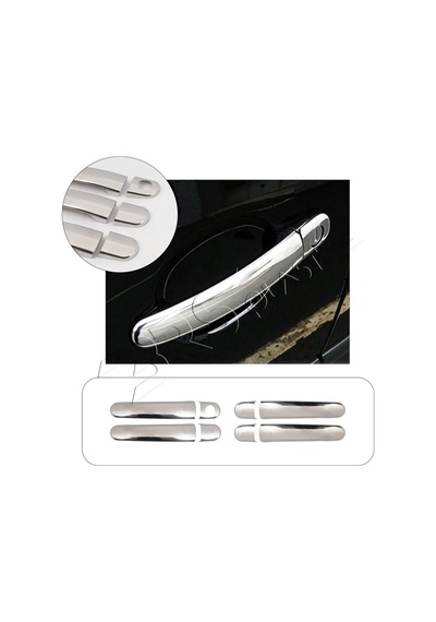 Skoda Fabia Uyumlu 2000-2013 Krom Kapı Kolu 4 Kapı Paslanmaz Çelik