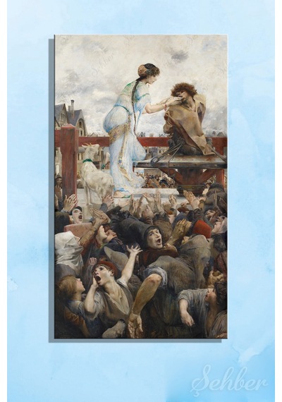 Luc-olivier Merson'in ''esmeralda Ve Quasimodo'' Adlı Tablosu Dikey Kanvas Tablo 3712