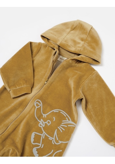 BabyCosy Kadife Kapüşonlu Fermuarlı Tulum 001