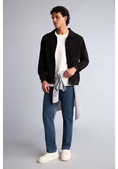 Defacto Slim Fit Gömlek Yaka Düğmeli Ceket Mont H1574ax26aubk27 Siyah-bk27