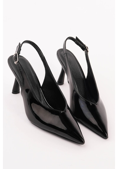 Esatsani Siyah Rugan Sivri Burun Arka Açık 9 Cm Topuk Vısıon Stiletto Kadın Ayakkabı Siyah Rugan Esatsani Siyah Rugan Sivri Burun Arka Açık 9 Cm Topuk Vısıon Stiletto Kadın Ayakkabı Siyah Rugan