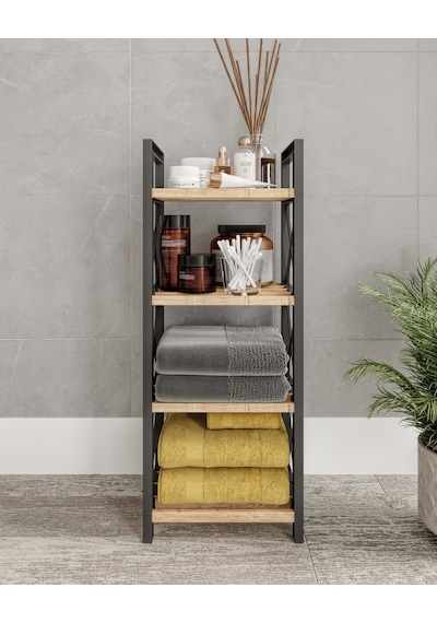 Mini 4 Katlı Dekoratif Banyo Rafı Peçete Havlu Aksesuar Düzenleyici Organıser Çok Renkli
