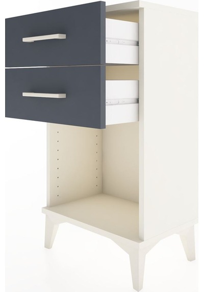 Arges Komodin 4 Çekmeceli 44x30x80 Aytaşı-antrasit Aytaşı