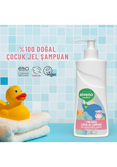 Siveno %100 Doğal Yenidoğan Bebek Çocuk Jel Şampuanı Saç ve Vücut Konak Önleyici 325 ml