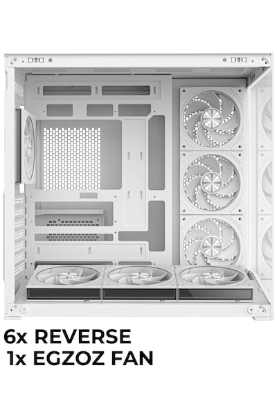 Gameline Leon V2 Grand Premium 7x ARGB PWM Fan Ultra Airflow ATX Gaming Bilgisayar Kasası Beyaz