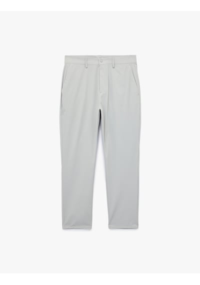 Koton Normal Bel Cepli Düğmeli Slim Fit Non Iron Esnek Kumaş Pantolon Taş 6sam40085hw