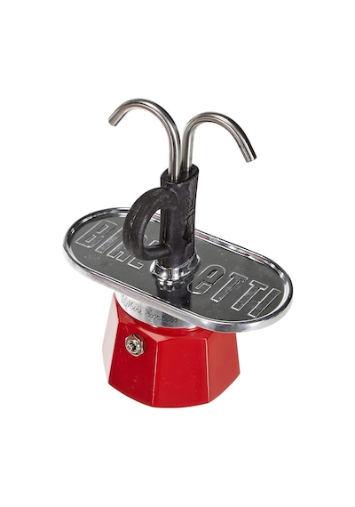 Set Mini Express: Ocak Üstü Espresso Pişirici + 2 Cups - Renk Kırmızı