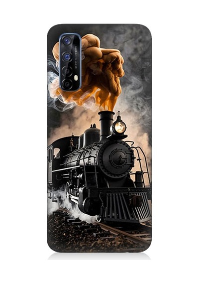 Realme 7 Uyumlu Kara Tren Desenli Silikon Kılıf