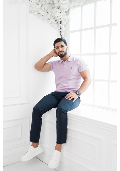 Paul Martin Polo Yaka Regular Fit T-Shirt Lila