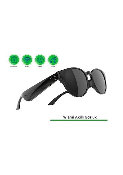 Wiami Akıllı Güneş Gözlüğü - Bluetooth, Sesli Komut Ve Stereo Hoparlör Siyah