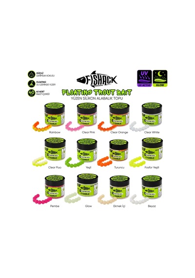Yüzen Silikon Alabalık Topu - Fishack Eggx - 40 Adet - Sarımsak Kokulu - Renk Pembe