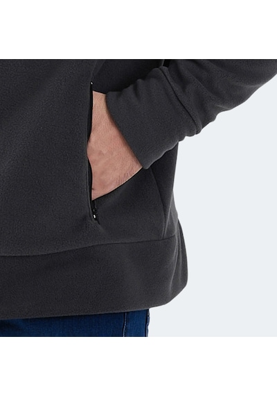 Slazenger KADMOS Erkek Fermuarlı Dik Yaka Cepli Koyu Gri Polar