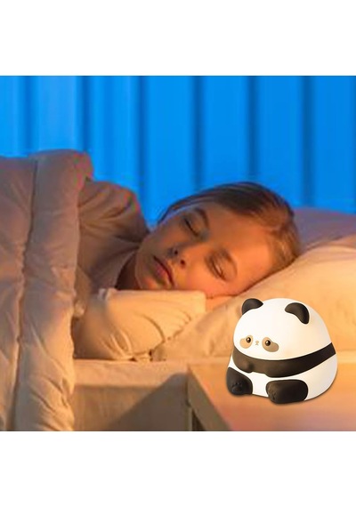 Sevimli Panda Dokunmatik Renk Değiştiren Gece Lambası Rgb Beyaz