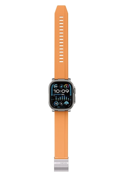 Watch 7 45mm Uyumlu Amazingthing Titan Chrono Silikon Kordon Strap Kayış Turuncu