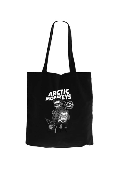 Arctic Monkeys Skull Rider Siyah Fermuarlı Bez Çanta Gabardin
