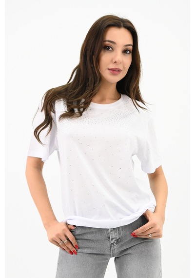 Kadın Taş Baskı Detaylı T-shirt 1749-24 001