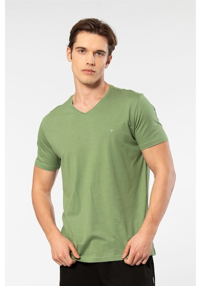 Cacharel Erkek V Yaka T-shirt 2170/yeşil 001
