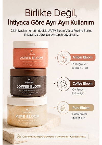 Bloom Vücut Peeling Seti 3'lü