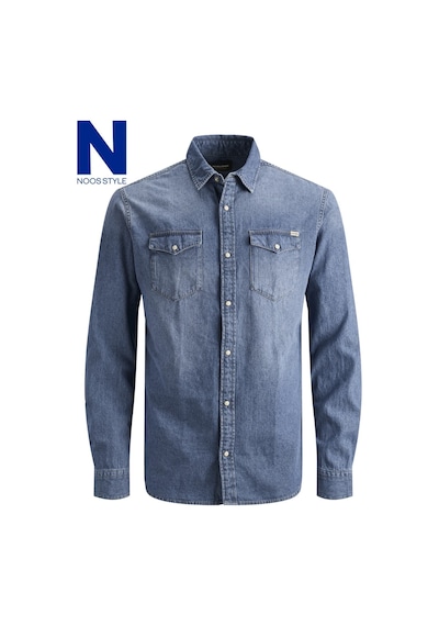 Jack & Jones Erkek Kot Gömlek - 12138115 Açık Mavi