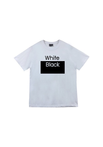 Stoned&Fame Unisex Beyaz Off White Black Baskılı T-shirt Beyaz