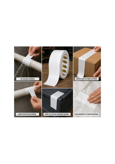 Pro Plus Beyaz Tamir Bandı 48 Mm X 10 Metre Güçlü Yapışkanlı Dayanıklı Onarım Bandı Diğer