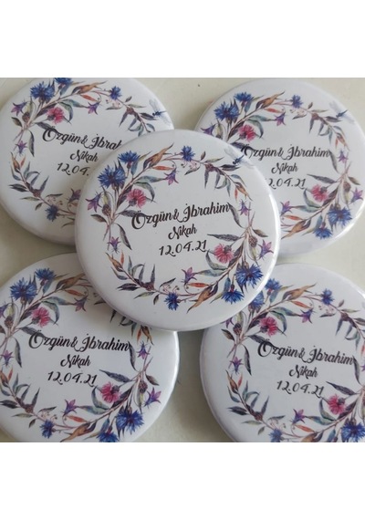 Kişiye Özel Magnet Açacak Nişan Hatırası Metal 6 Cm Meta 30 Adet