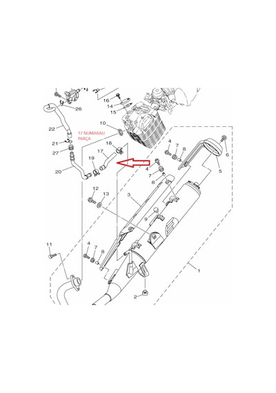 Yamaha Ybr125 Egzoz Geri Dönüşüm Hortumu 3d9-e4881-00