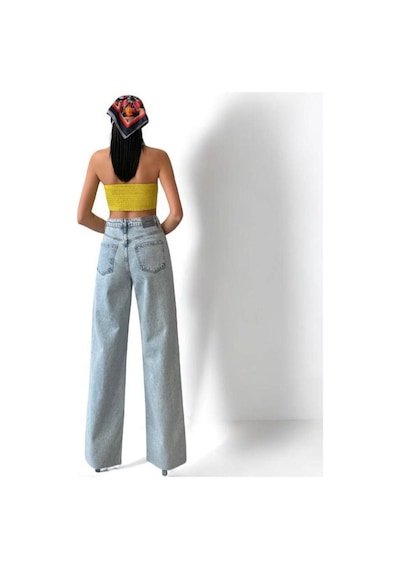 Lacarino 7937 Wıde Leg Kadın Jean Pantolon Lıght Blue