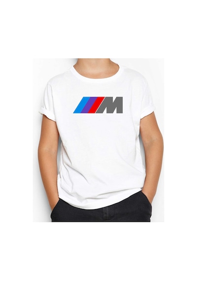 Zepplin Giyim BMW M Power Logo Beyaz Çocuk Tişört Beyaz