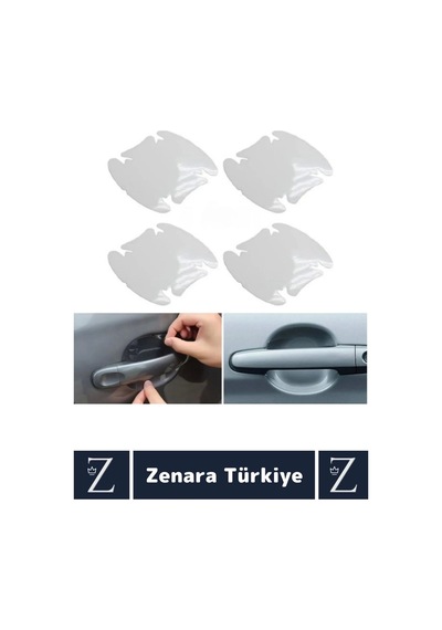 Kolay Montaj Otomobil Kapı Yuvası Araba Kapı Kolu Çizilme Aşınma Yıpranma Darbe Koruyucu Film 4 Adet