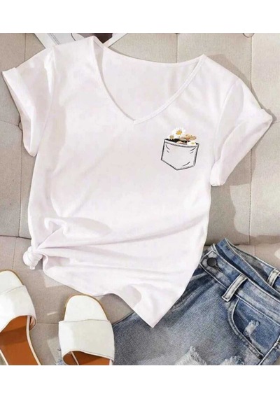 Kozia Outdoors Malkoçbey Cep Detay Baskili Oversize Unisex Basic T-shirt Beyaz